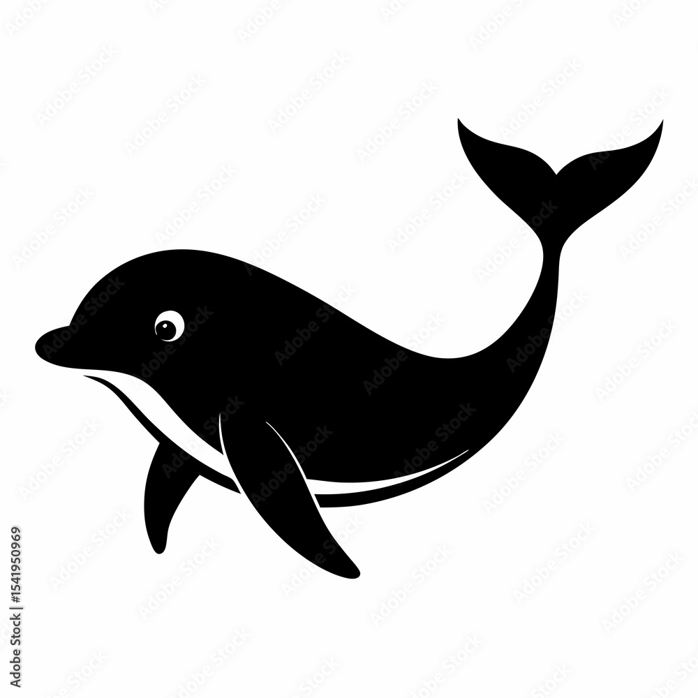 Fototapeta premium Simple Marine Silhouette – Whale