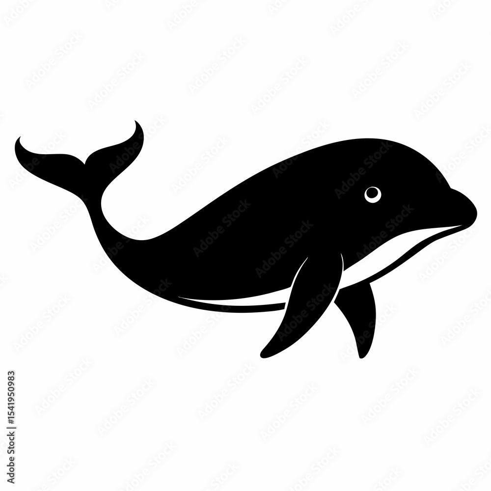 Obraz premium Simple Marine Silhouette – Whale