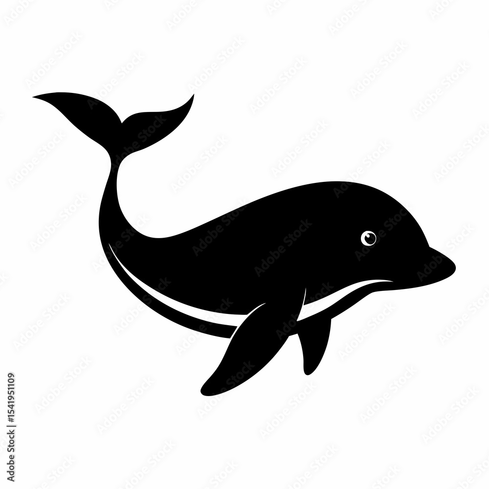 Fototapeta premium Simple Marine Silhouette – Whale