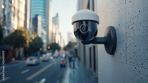 Highway CCTV Camera Monitoring Moving Traffic.
