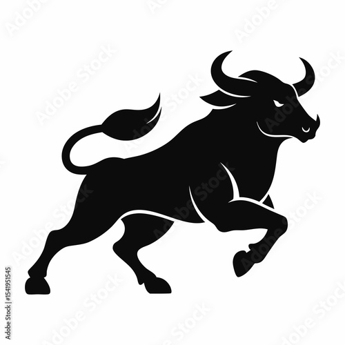 Silhouette vector illustration of a bull