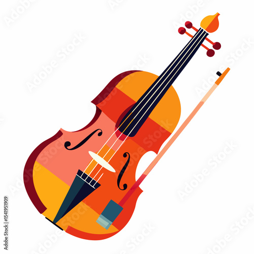 violin on white background