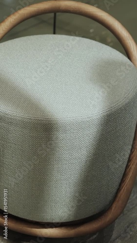 Stylish Modern Round Stool Featuring a Sturdy Wooden Frame That Enhances Any Spaces Appeal
