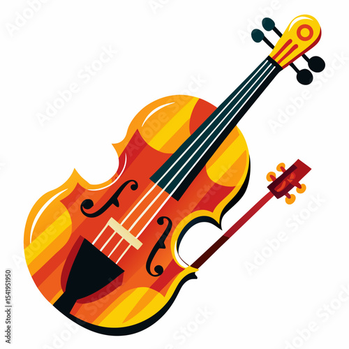 violin on white background