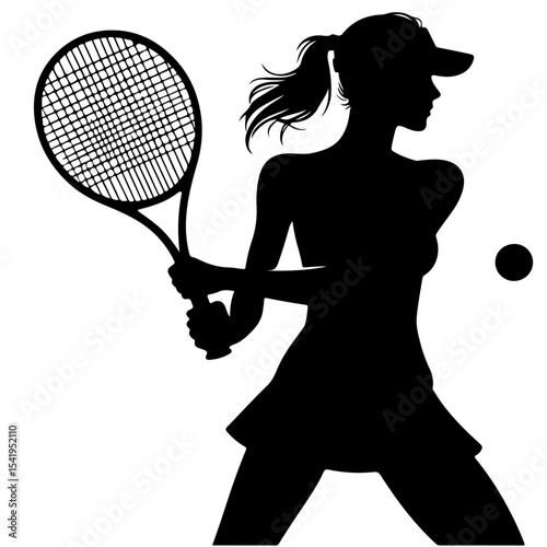 Premium Vector Collection of Energetic Tennis Player Silhouette Icons for Sports and Design Projects