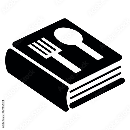 Illustration of recipe book icon vector illustration for culinary guide and cooking instructions design element graphic 100 vector