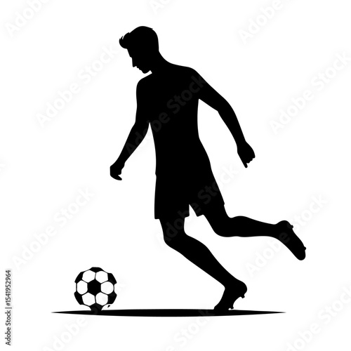Volleyball Jump Silhouette – Black Figure in Air Spiking Ball on White Background