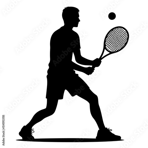 Premium Vector Collection of Energetic Tennis Player Silhouette Icons for Sports and Design Projects
