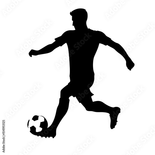 Volleyball Jump Silhouette – Black Figure in Air Spiking Ball on White Background