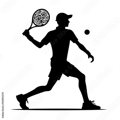Premium Vector Collection of Energetic Tennis Player Silhouette Icons for Sports and Design Projects
