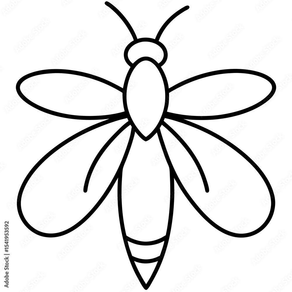 Obraz premium Stylized Firefly Outline Art