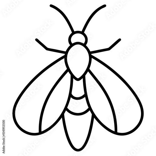 Stylized Firefly Outline Art