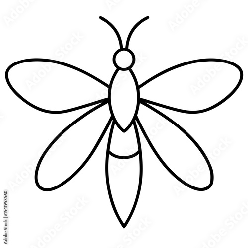 Stylized Firefly Outline Art