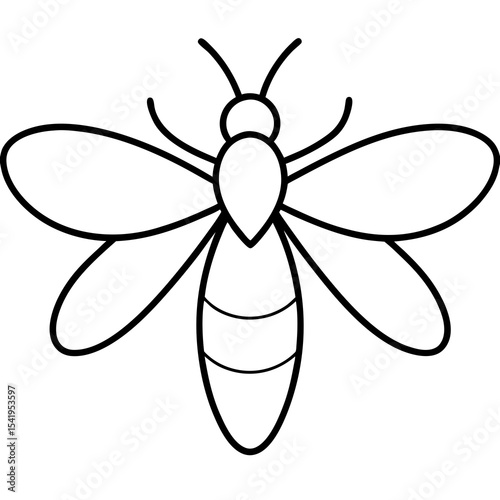 Stylized Firefly Outline Art