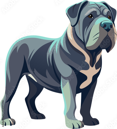 Neapolitan Mastiff dog vector icon 