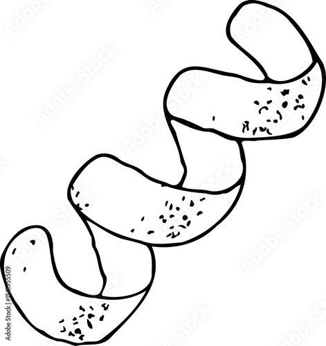 Vector line lemon peel isolated on a white background.