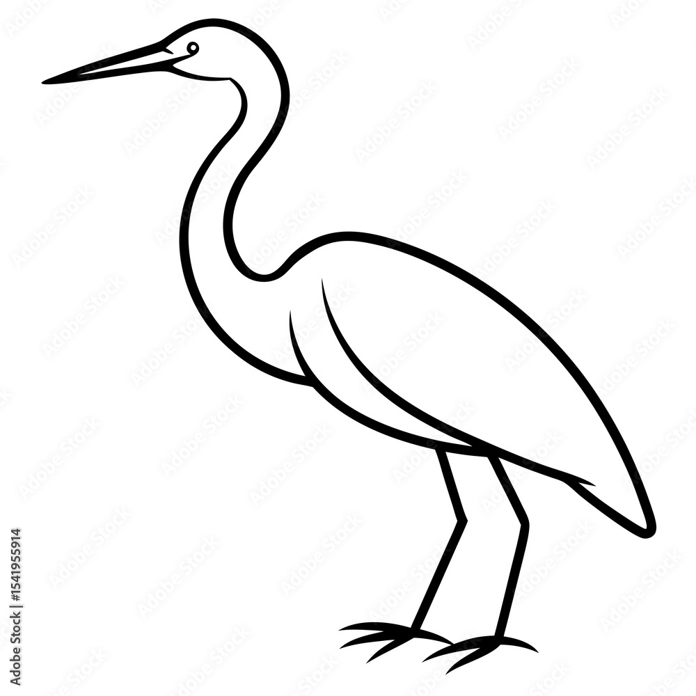 Obraz premium Stylized Heron Outline Design