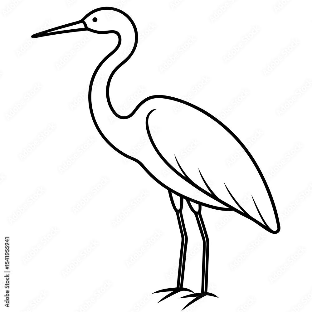 Obraz premium Stylized Heron Outline Design