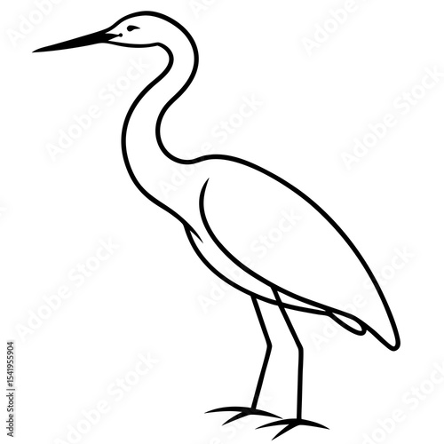 Stylized Heron Outline Design