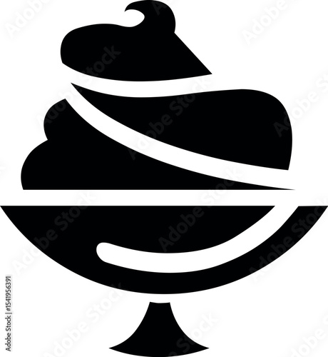 Illustration of ice cream sundae vector graphic dessert illustration sweet treat frozen yogurt parlor confectionery shop design vector