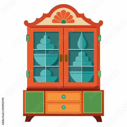 antique window with red shutters