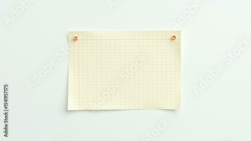 Blank note paper, a versatile empty sheet for messages or reminders, often found on a wooden background or pinned to a board photo