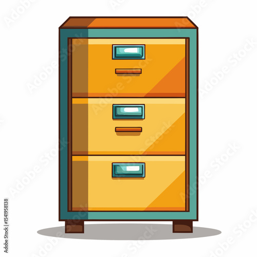 vector file cabinet with folders