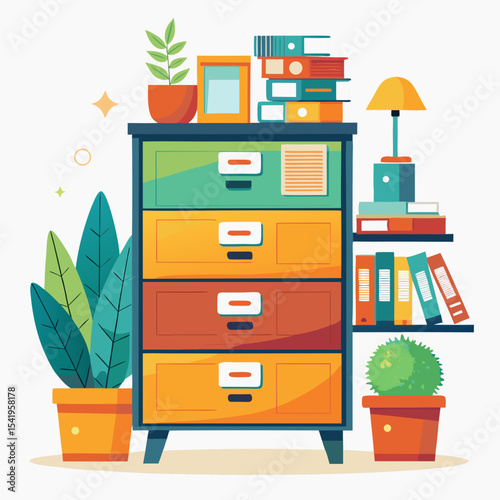 vector illustration of a modern office