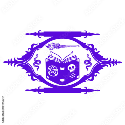 illustration vector image tattoo symbol ornament book witch