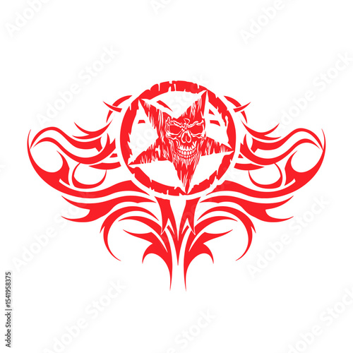 satanic ornament symbol tattoo vector image illustration