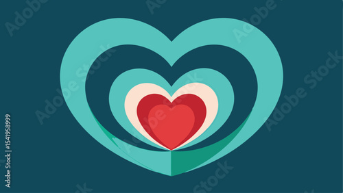 Colorful layered hearts abstract design suitable for love and romantic concepts