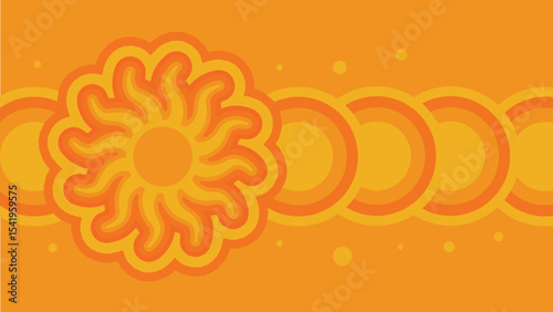 Retro sun pattern – summer vector background in warm colors