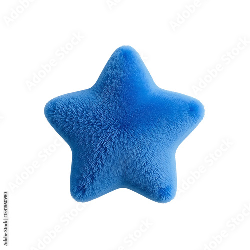 Plush Blue Star Shaped Pillow Soft, Cozy Decorative Cushion