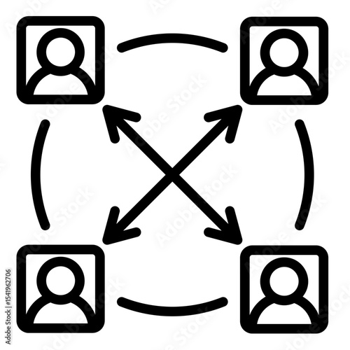 Cross-Functional Map  Icon Element For Design	