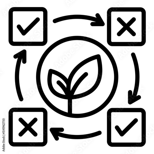 Decision Ecosystem  Icon Element For Design	