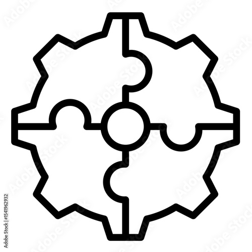 Interconnected Gears  Icon Element For Design	
