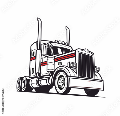 Truck company logo t-shirt graphic design vector illustration 

