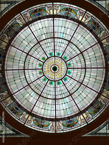 Quadro su tela Stained Glass Ceiling of Penn Station in Baltimore Maryland, United States, July