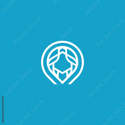 line art pin turtle logo