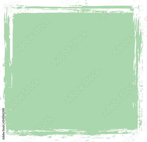 Distressed Mint Green Square Grunge Border with Paint Texture
