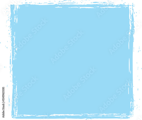 Grunge Light Blue Square Frame with Distressed Edges Art