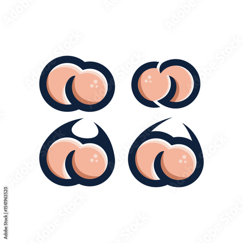  Butt logo design vector illustration