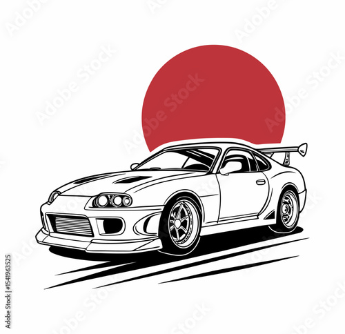  Japan tokyo road car t-shirt graphic design vector illustration .
