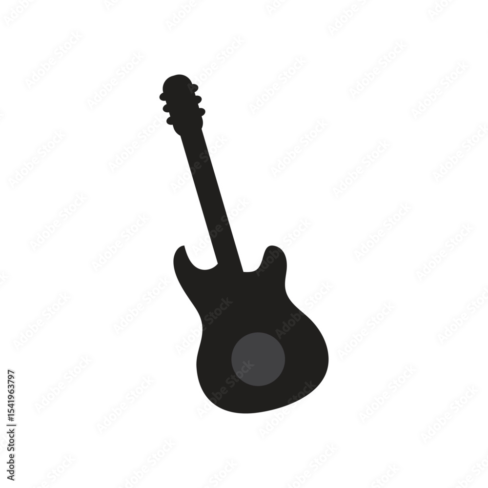 Fototapeta premium guitar logo icon illustration flat