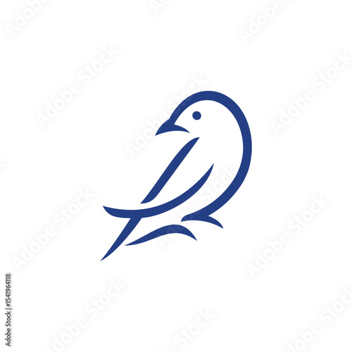 canary bird line art logo