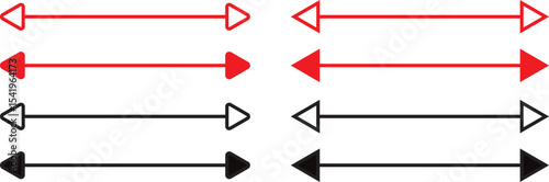 Red Dual semi circle Arrow icon.vector illustration,Two side arrow icon symbol, app and logo design, blue arrow icon, design eps 10,
