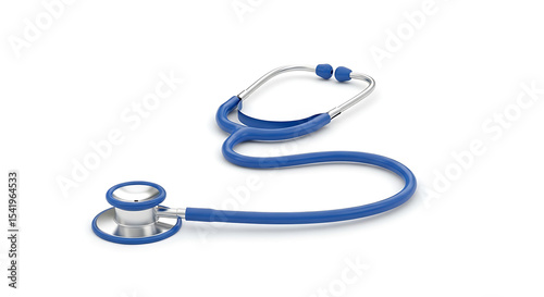 Stethoscope, 3d rendering blue stethoscope isolated on white background