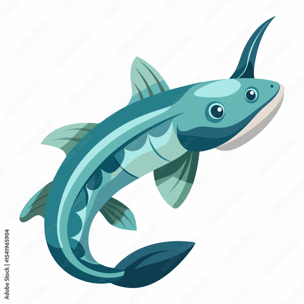 Naklejka premium shark cartoon isolated on white