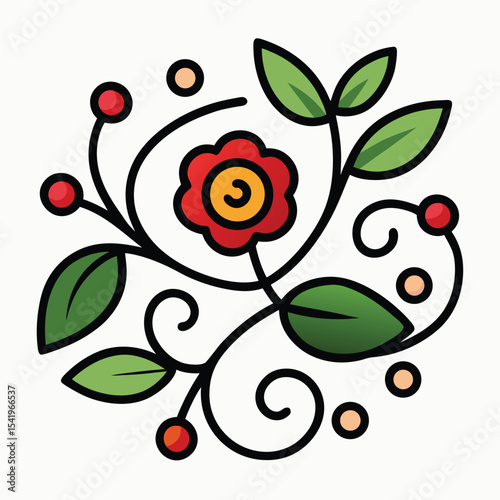 Decorative floral arrangement with transparency perfect for diverse design projects