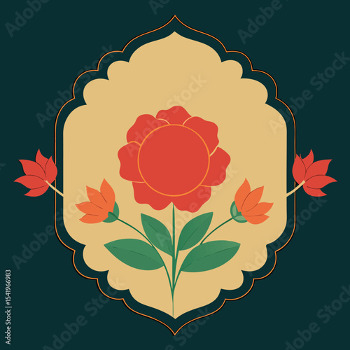 Decorative floral design in a unique frame with transparency for various projects